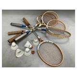 Badminton Rackets and Birdies