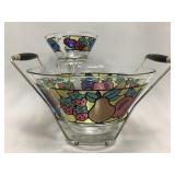 Stained Glass Chip and Dip Bowl Set