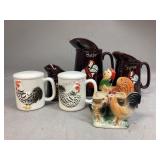 Rooster Pitchers, Salt shakers & More