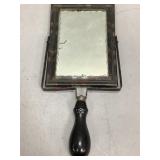 Antique Hand Mirror with Wooden Handle