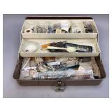 Vintage Tackle Box With Fishing Supplies