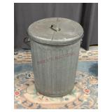 Galvanized Trash Can with Lid