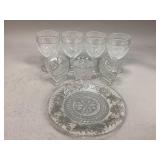 Clear Glass a salad Plate, Cups & More