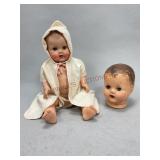 Vintage Baby Doll and Doll Head