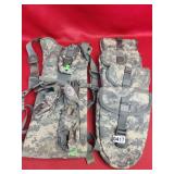 4- Military Surplus Digital Molle 2 Entrenching Tool Pouches, Camel Pack Outer Bag and Miscellaneous Molle Attachments