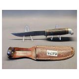 Western Fixed Blade Knife w/ Leather Sheath