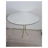 Brass Glass Top End Table