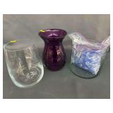 3 Glass Flower vases