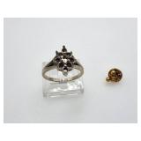 .7g 22k yg part of earring; 3.6g 10k wg ring with