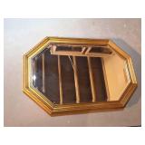 OCTOGON BEVEL GLASS MIRROR WITH GOLDISH FRAME