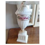 ORNATE FLOWERED LAMP WITH SHADE