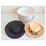 2 LADIES HATS - AND HAT BOX