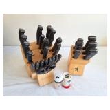 2- KITCHEN KNIFE SETS- AND TOOCHPICKS