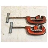 2- RIGID PIPE CUTTERS- NO 1 AND NO 2