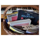 SHEET MUSIC IN BASKET- PHANTOM OF THE OPERA AND