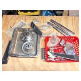 VINTAGE CAR PARTS- OIL PAN- PEDALS- CHROME TRIM-