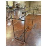 GARMENT RACKS, (2) 5 FT DOUBLE RAIL W/ 2-5FT EXT