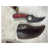 DAMASCUS STEEL KNIFE AND SHEATH