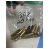 20 RNDS 308 BRASS