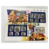 1990-P/D UNCIRCULATED COIN & STAMP SET