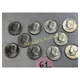 (10) 1974-D & "NO" MINT KENNEDY HALF DOLLARS