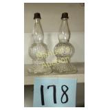 (2) VINTAGE GLASS PERFUME BOTTLES W/