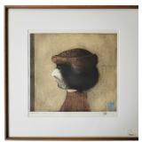 Leonardo Lasansky Color Etching, "Portrait..."