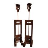 Pair of Adjustable Japanese Candle Pillars