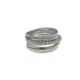 David Yurman Sterling Diamond Crossover Ring