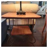 Wood and Metal End Table