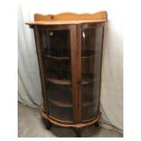 Wooden China Cabinet with 3 Shelves & Locking Door