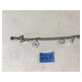 Sterling Charm Bracelet 8"