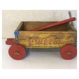 Wooden Coca-Cola Wagon 17"W x 13"D x 8"H