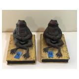 2 Frog Bookends 4"H