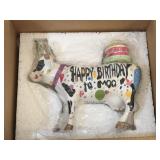 Cow Parade Happy Birthday Ceramic Cow 6"