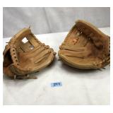 Lot of 2 Baseball Gloves