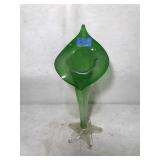 Vintage Green Glass Jack in the Pulpit Vase 14"H