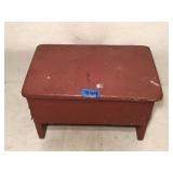 Vintage Wood Step Stool With Shoe Repair Supplies