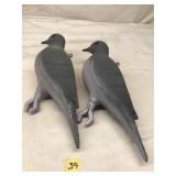 2 Gray Dove Decoys