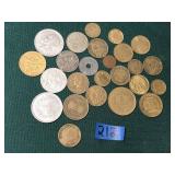 Assorted Foreign Coins, Mostly French Early 1900s