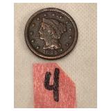 1844 "Large Cent" Copper Braided Hair One-Cent