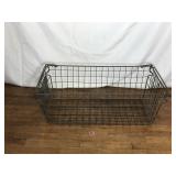 Vintage Metal Wire Storage Crate