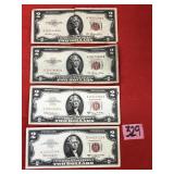 1953 and 1963 $2.00 Red Seal Notes