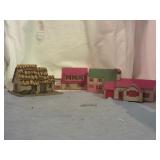 Vintage HO Scale Cardboard Houses