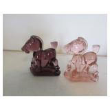 2 imperial glass horses