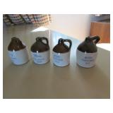 4 tiny strawtown pottery christmas jugs