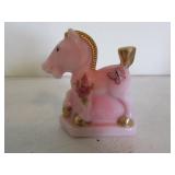 hand painted fenton glass horse