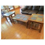 3 pc oak coffee & end table set