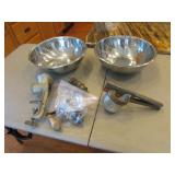 stainless steel bowls,meat grinders & squeezer