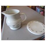 longaberger pottery pitcher & warmer